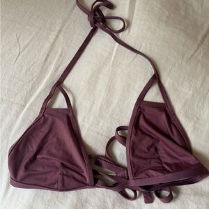 Vitamin A Burgundy Triangle Wrap Bikini Top